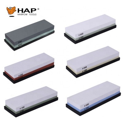 Different grit customized color professional whetstone sharpening stone with silicone base