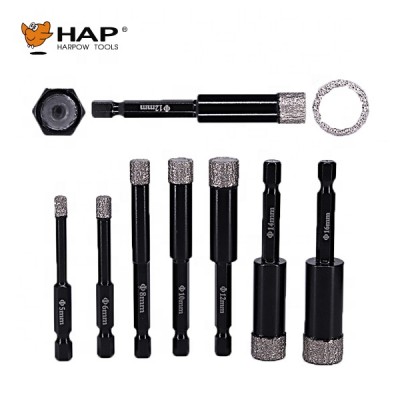 Dry used top quality vacuum diamond tools cutting bit diamond hole saw with cooling wax