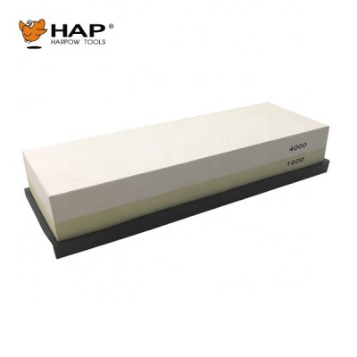 Home use white green 1000 4000 grit whetstone with Nonslip bamboo base angle guide