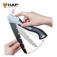 Foldable wood bamboo cutting professional hand saw with three faces teeth