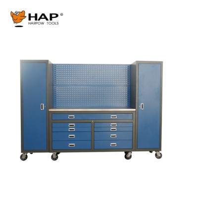 Support customized and wholesale garage tool cabinet  with side cabinet and 7 drawer new design 2020 with high quality